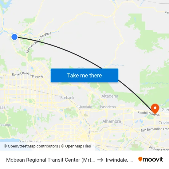 Mcbean Regional Transit Center (Mrtc) to Irwindale, CA map