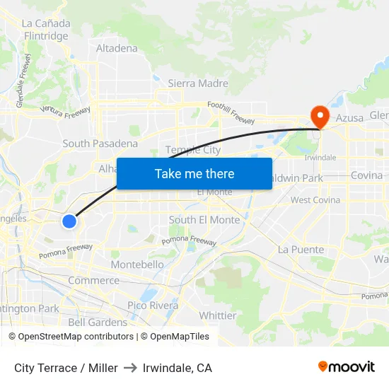City Terrace / Miller to Irwindale, CA map