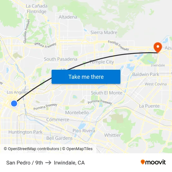 San Pedro / 9th to Irwindale, CA map