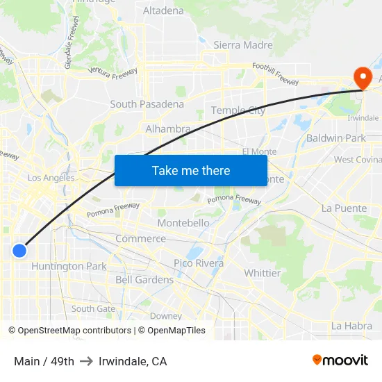 Main / 49th to Irwindale, CA map