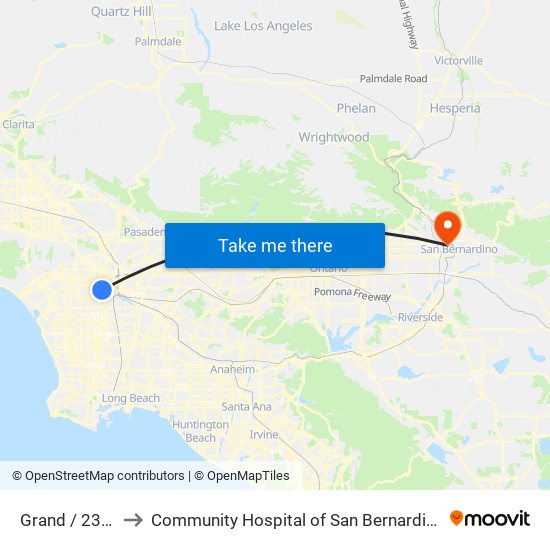 Grand / 23rd to Community Hospital of San Bernardino map