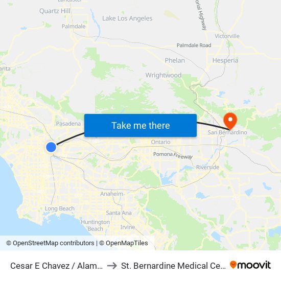 Cesar E Chavez / Alameda to St. Bernardine Medical Center map