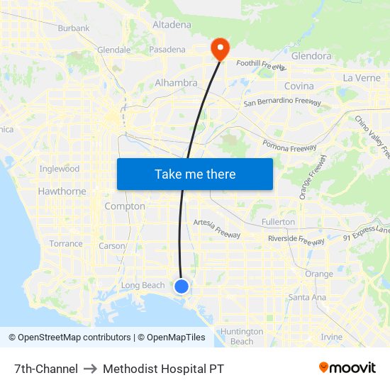 7th-Channel to Methodist Hospital PT map
