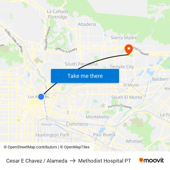 Cesar E Chavez / Alameda to Methodist Hospital PT map