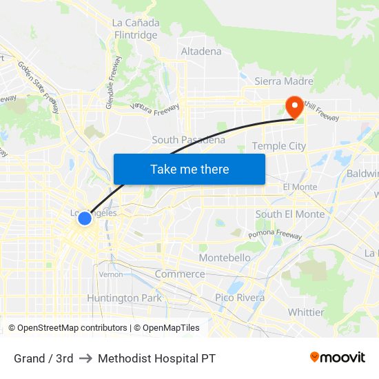 Grand / 3rd to Methodist Hospital PT map