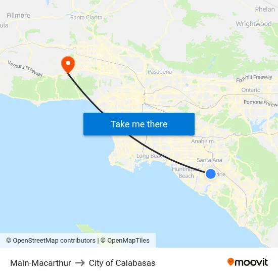 Main-Macarthur to City of Calabasas map