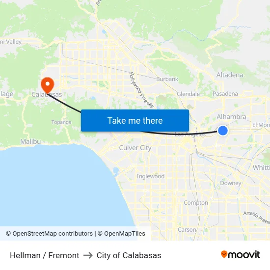 Hellman / Fremont to City of Calabasas map