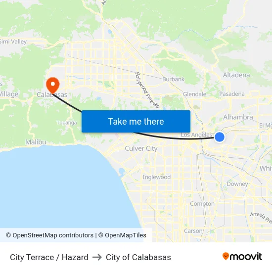 City Terrace / Hazard to City of Calabasas map