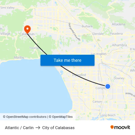 Atlantic / Carlin to City of Calabasas map