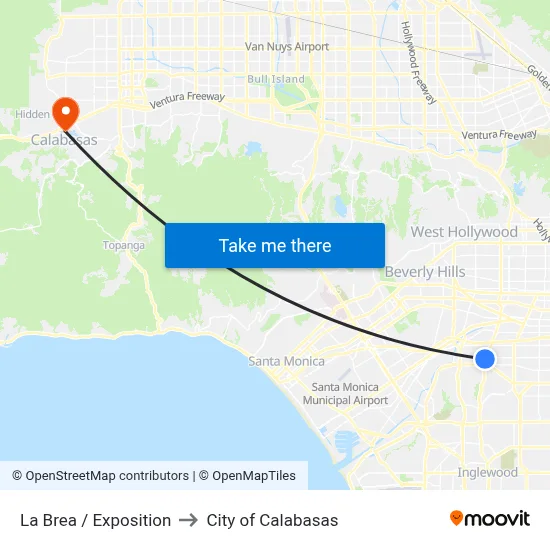 La Brea / Exposition to City of Calabasas map
