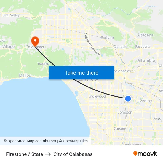 Firestone / State to City of Calabasas map