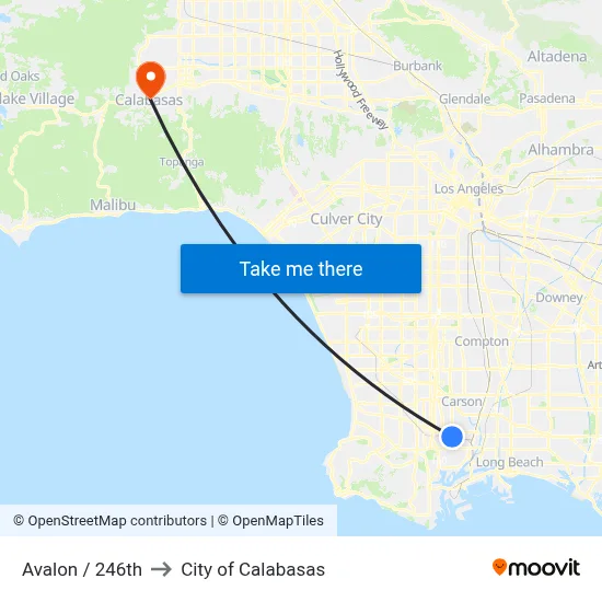 Avalon / 246th to City of Calabasas map