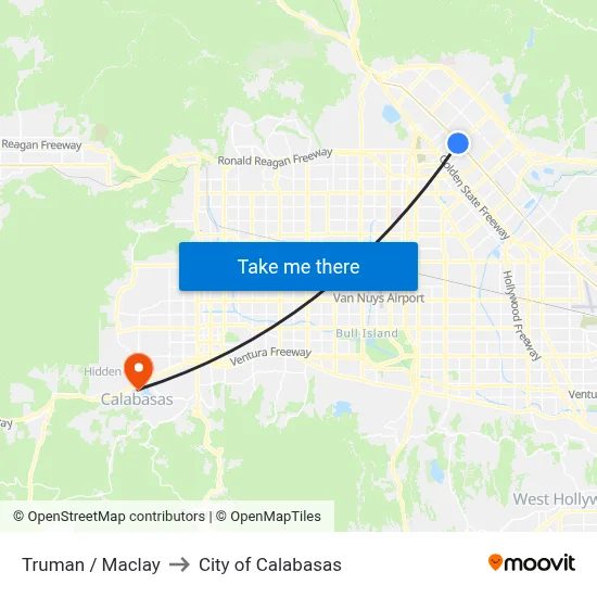 Truman / Maclay to City of Calabasas map