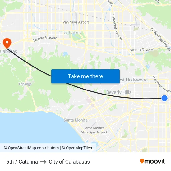 6th / Catalina to City of Calabasas map