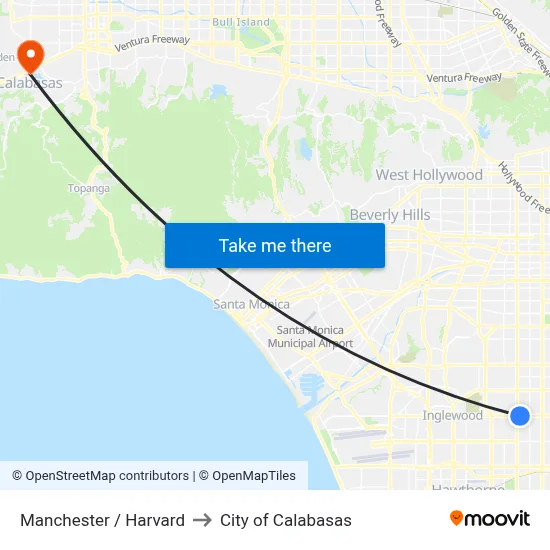 Manchester / Harvard to City of Calabasas map