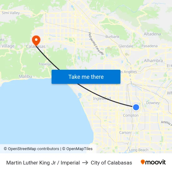 Martin Luther King Jr / Imperial to City of Calabasas map
