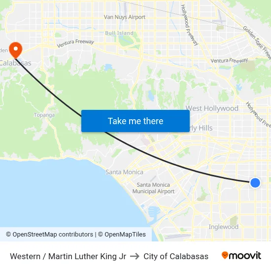 Western / Martin Luther King Jr to City of Calabasas map
