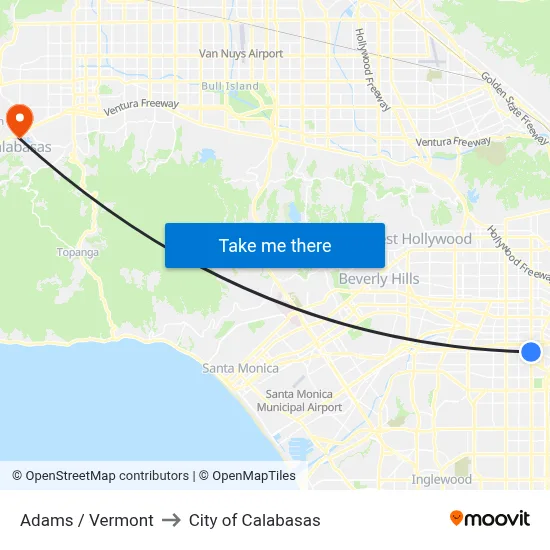Adams / Vermont to City of Calabasas map