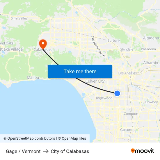 Gage / Vermont to City of Calabasas map