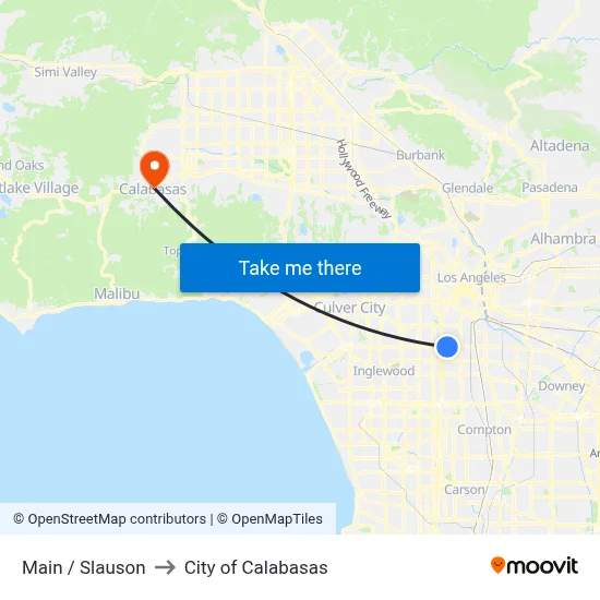Main / Slauson to City of Calabasas map
