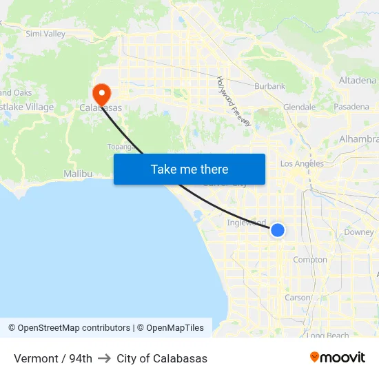 Vermont / 94th to City of Calabasas map