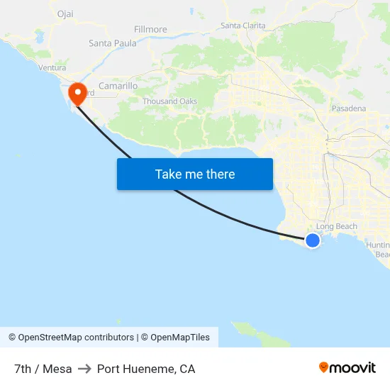 7th / Mesa to Port Hueneme, CA map