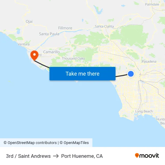 3rd / Saint Andrews to Port Hueneme, CA map