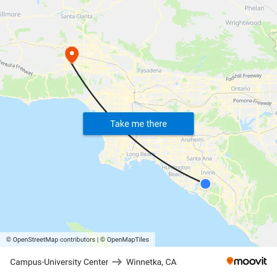 Campus-University Center to Winnetka, CA map