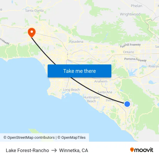 Lake Forest-Rancho to Winnetka, CA map