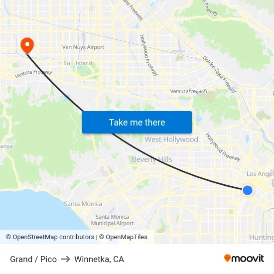 Grand / Pico to Winnetka, CA map