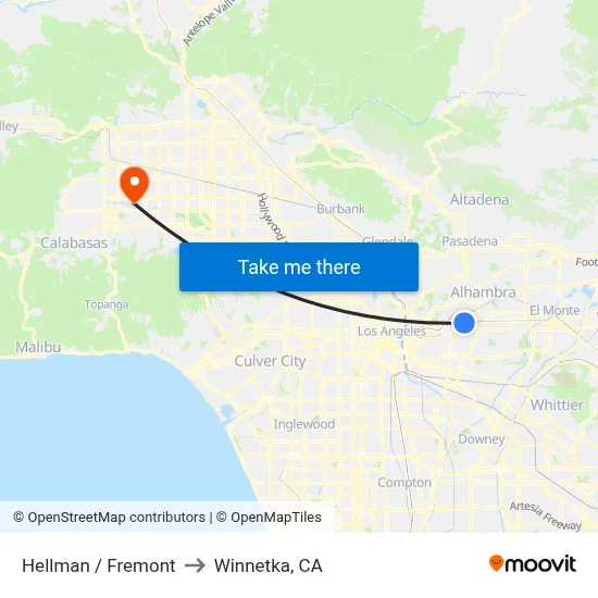 Hellman / Fremont to Winnetka, CA map