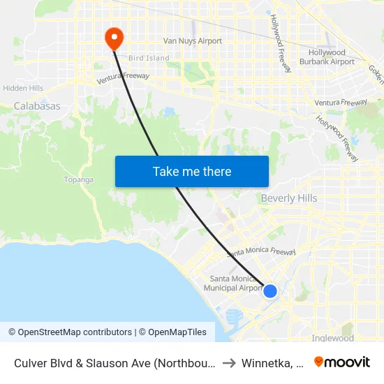Culver Blvd & Slauson Ave (Northbound) to Winnetka, CA map