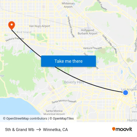 5th & Grand  Wb to Winnetka, CA map