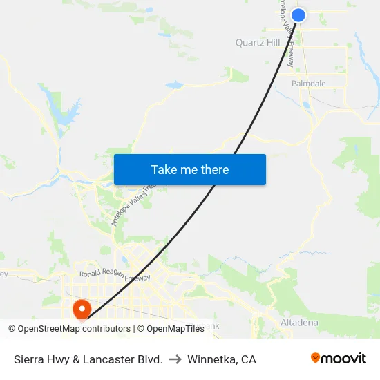 Sierra Hwy & Lancaster Blvd. to Winnetka, CA map