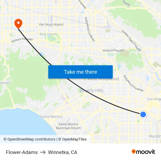 Flower-Adams to Winnetka, CA map