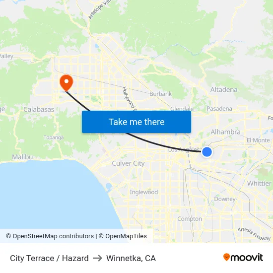 City Terrace / Hazard to Winnetka, CA map