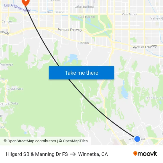 Hilgard SB & Manning Dr FS to Winnetka, CA map