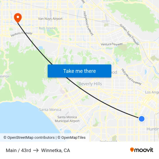 Main / 43rd to Winnetka, CA map