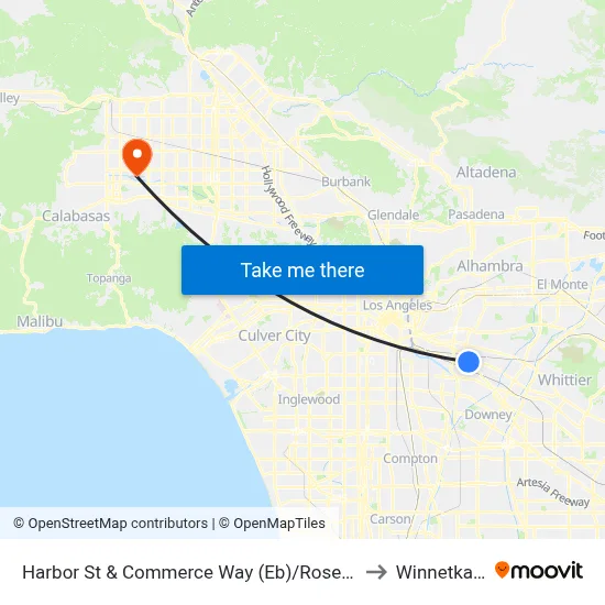 Harbor St & Commerce Way (Eb)/Rosewood Park to Winnetka, CA map