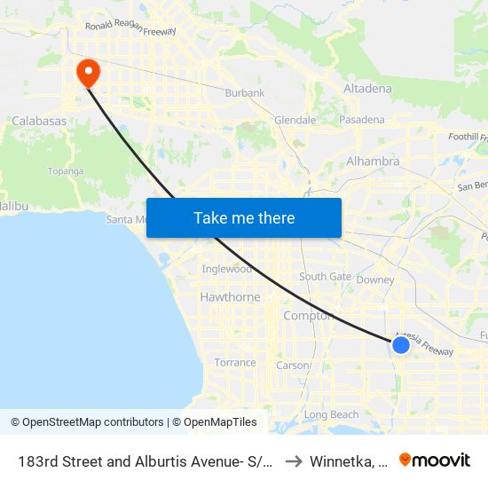 183rd Street and Alburtis Avenue- S/E Co to Winnetka, CA map