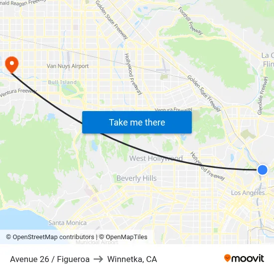 Avenue 26 / Figueroa to Winnetka, CA map