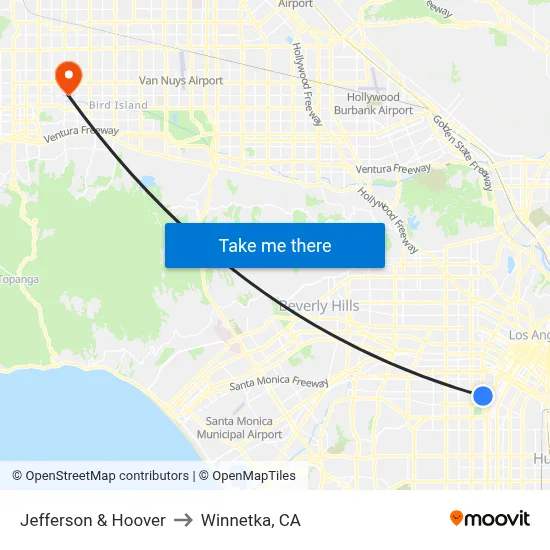 Jefferson & Hoover to Winnetka, CA map
