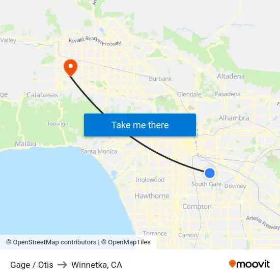 Gage / Otis to Winnetka, CA map