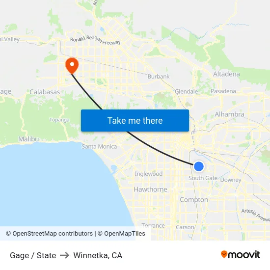 Gage / State to Winnetka, CA map