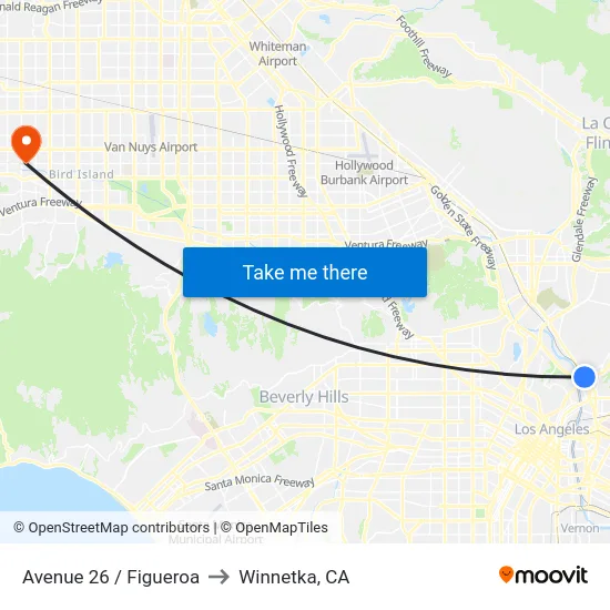 Avenue 26 / Figueroa to Winnetka, CA map