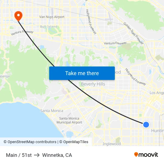 Main / 51st to Winnetka, CA map