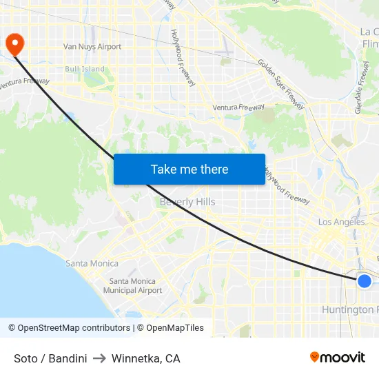 Soto / Bandini to Winnetka, CA map