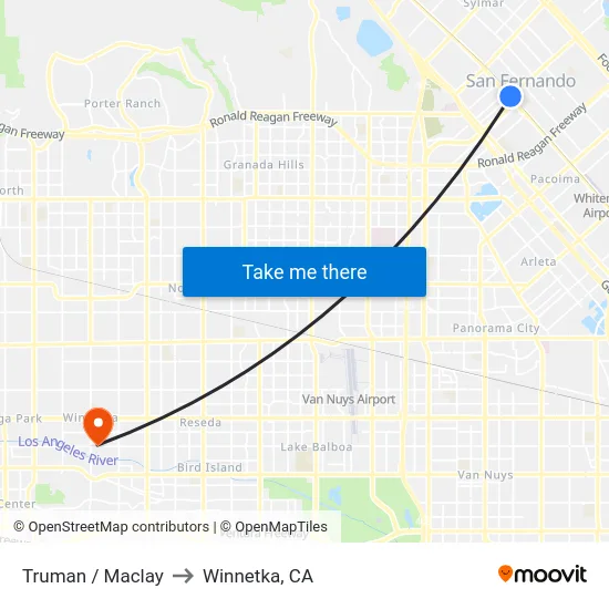 Truman / Maclay to Winnetka, CA map