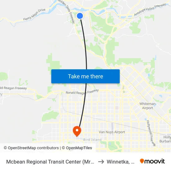 Mcbean Regional Transit Center (Mrtc) to Winnetka, CA map