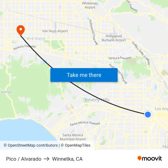 Pico / Alvarado to Winnetka, CA map